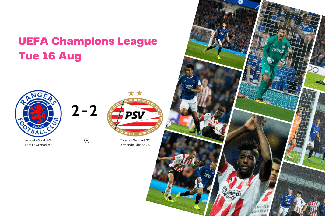 UEFA Champions League 2022/23: Rangers vs PSV - data viz, stats and insights