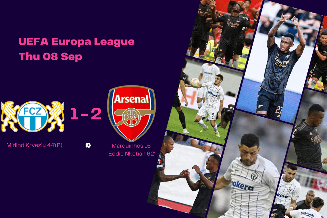 UEFA Europa League 2022/23: Zurich vs Arsenal - data viz, stats and insights