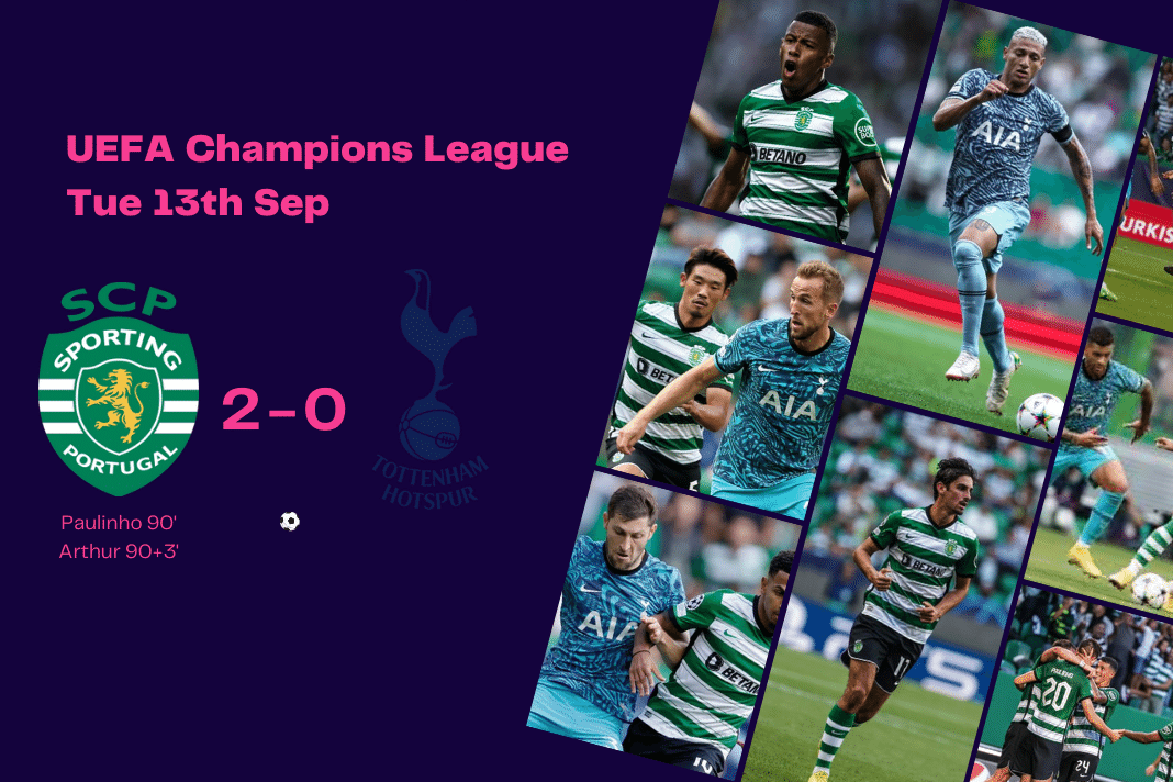 UEFA Champions League 2022/23: Sporting vs Tottenham - data viz, stats and insights