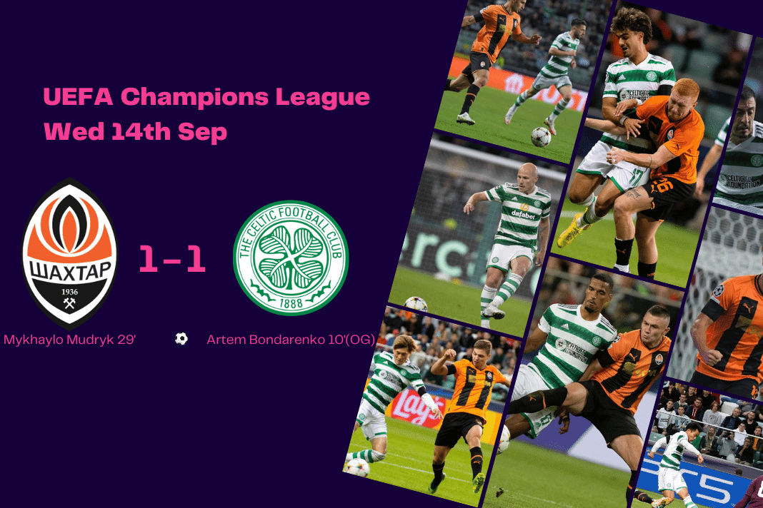 UEFA Champions League 2022/23: Shakhtar vs Celtic - data viz, stats and insights