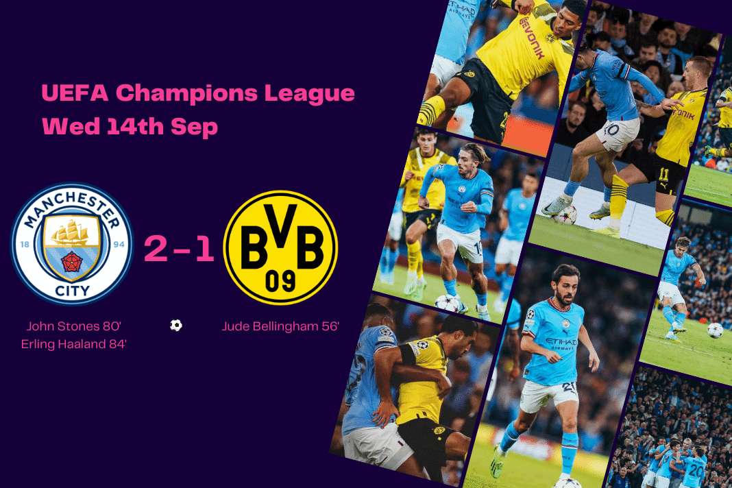 UEFA Champions League 2022/23: Man City vs Borussia Dortmund - data viz, stats and insights