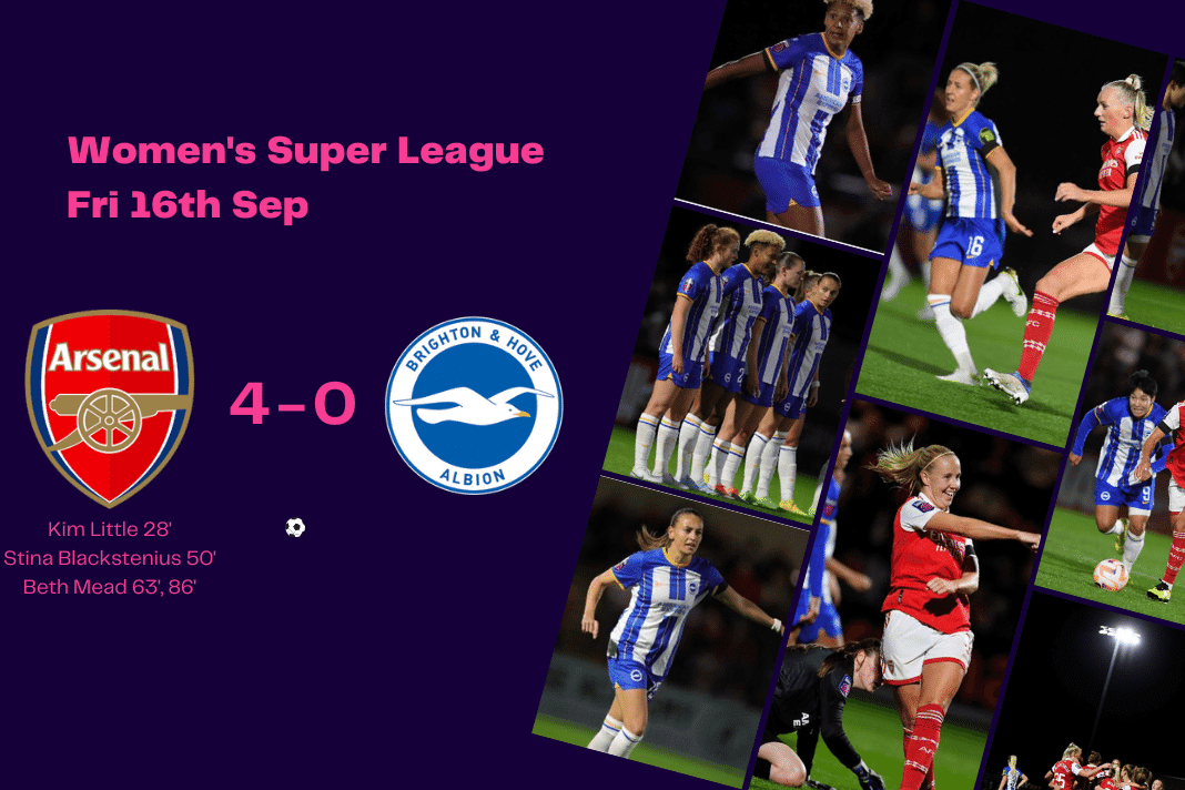 FAWSL 2022/23: Arsenal vs Brighton - data viz, stats and insights