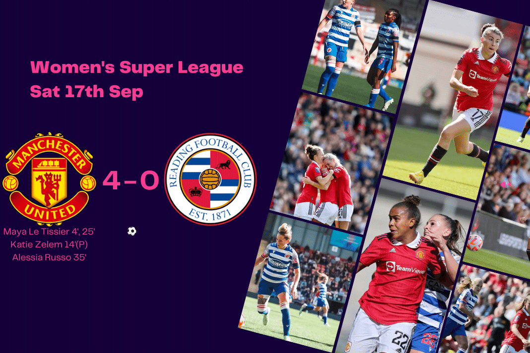 FAWSL 2022/23: Man United vs Reading - data viz, stats and insights