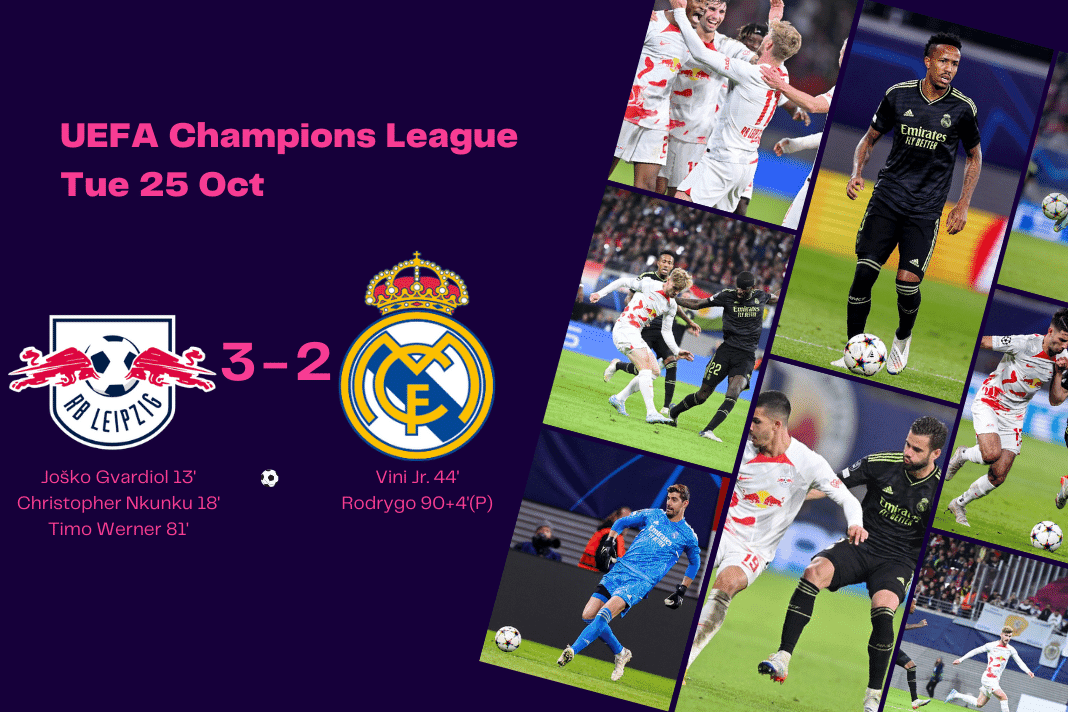 UEFA Champions League 2022/23: Leipzig vs Real Madrid - data viz, stats and insights