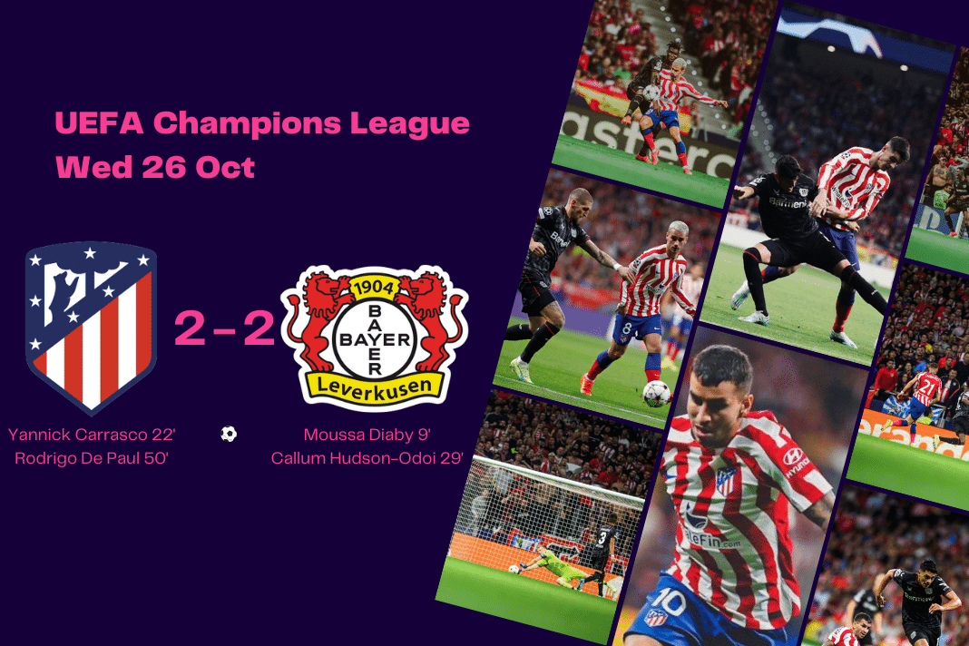 UEFA Champions League 2022/23: Atletico vs Leverkusen - data viz, stats and insights