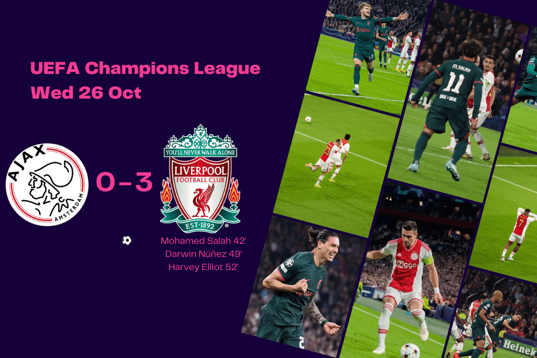 UEFA Champions League 2022/23: Ajax vs Liverpool - data viz, stats and insights