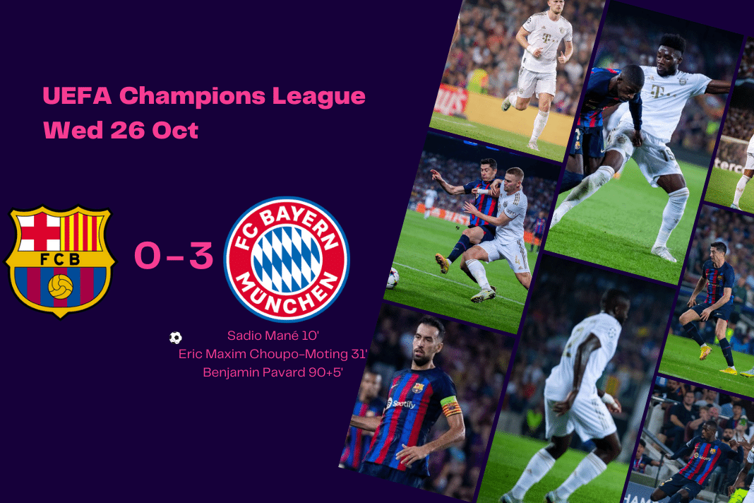 UEFA Champions League 2022/23: Barcelona vs Bayern - data viz, stats and insights