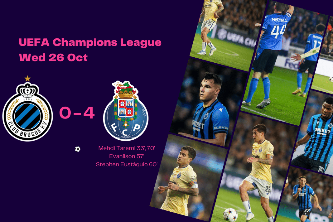 UEFA Champions League 2022/23: Brugge vs Porto - data viz, stats and insights