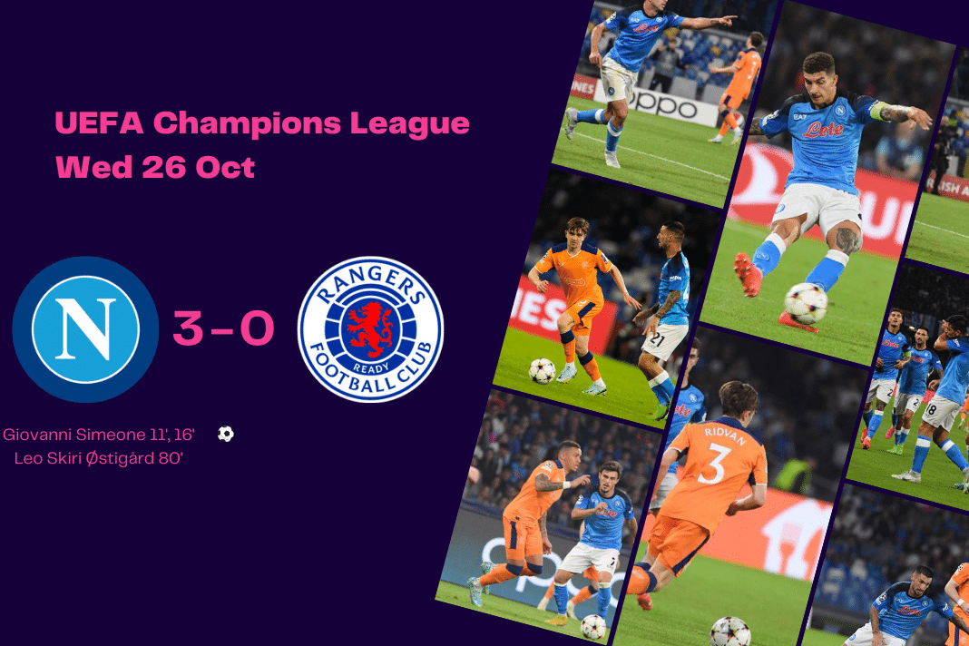 UEFA Champions League 2022/23: Napoli vs Rangers - data viz, stats and insights