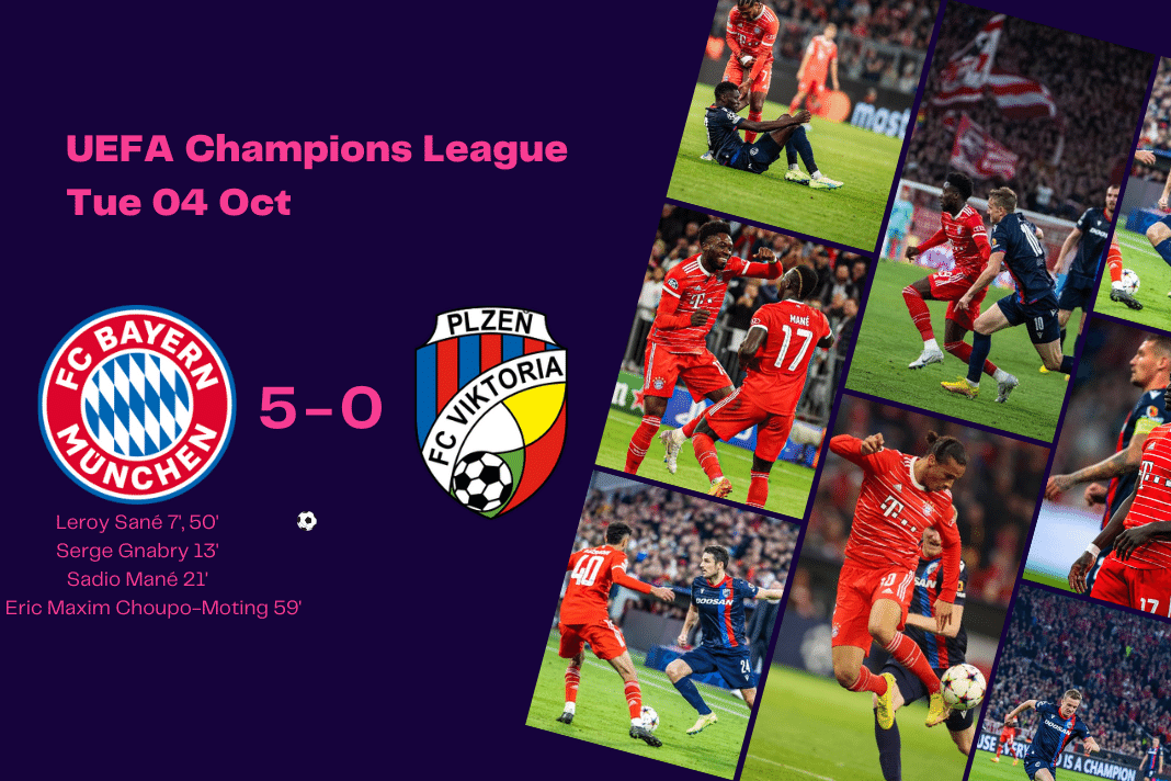 UEFA Champions League 2022/23: Bayern Munich vs Viktoria Plzeň- data viz, stats and insights