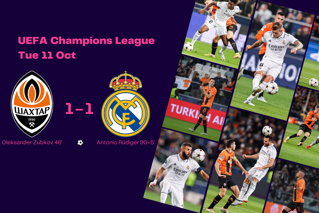 UEFA Champions League 2022/23: Shakhtar vs Real Madrid - data viz, stats and insights