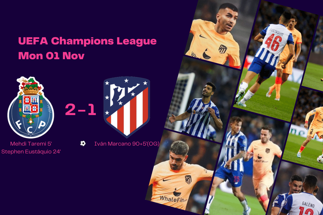 UEFA Champions League 2022/23: Porto vs Atletico Madrid - data viz, stats and insights