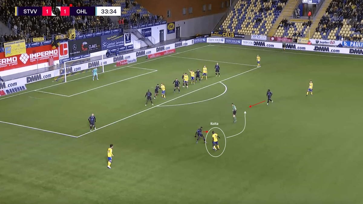 Aboubakary Koita at Sint-Truiden 2023/24: How Thorsten Fink has turned him into a key attacking piece - scout report tactics