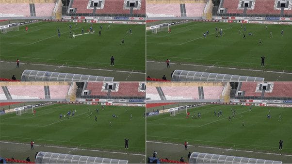 The Art of the Break: Tactical lessons in counterattacking with Mauro Camoranesi’s Floriana – tactical analysis Post feature image