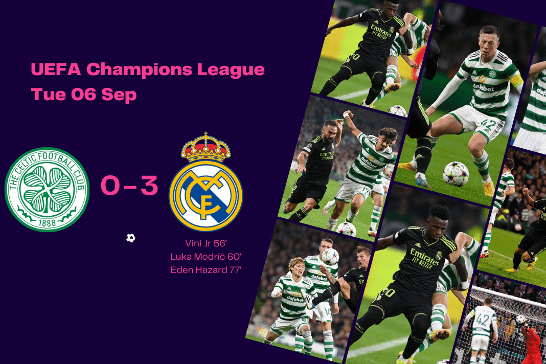 UEFA Champions League 2022/23: Celtic vs Real Madrid - data viz, stats and insights