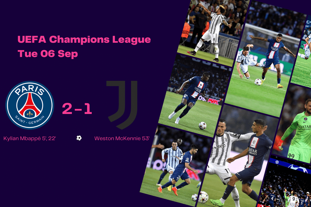 UEFA Champions League 2022/23: PSG vs Juventus - data viz, stats and insights