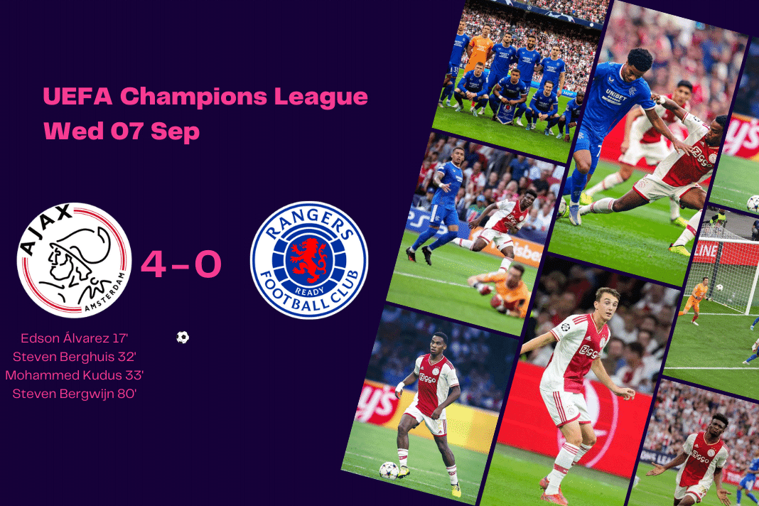 UEFA Champions League 2022/23: Ajax vs Rangers - data viz, stats and insights