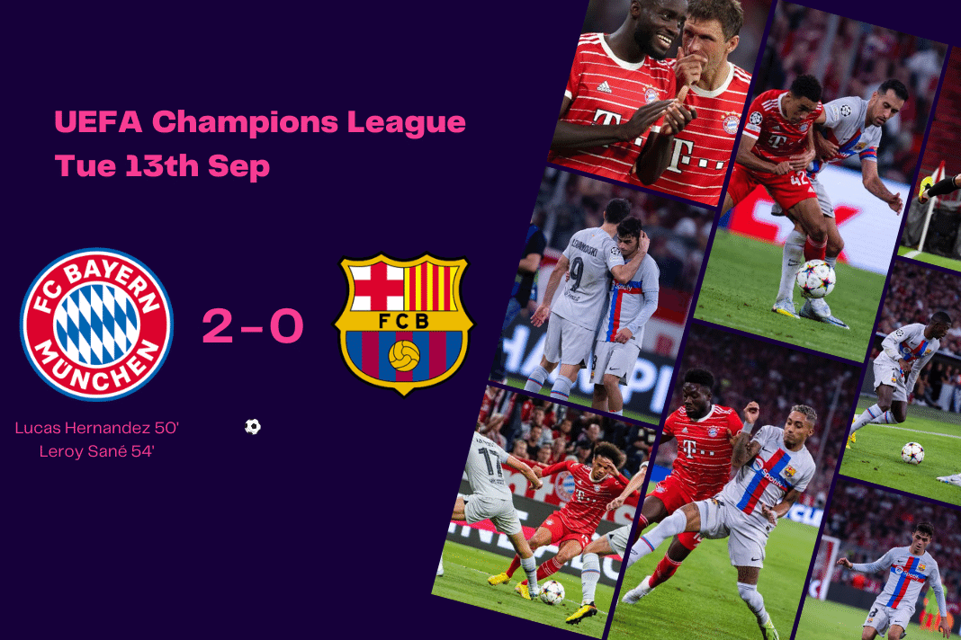 UEFA Champions League 2022/23: Bayern Munich vs Barcelona - data viz, stats and insights