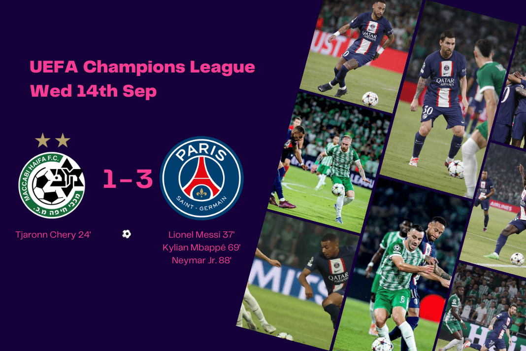 UEFA Champions League 2022/23: Maccabi Haifa vs PSG - data viz, stats and insights