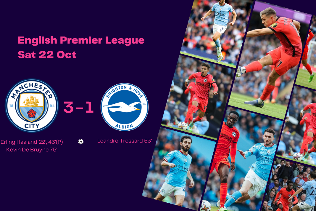 Premier League 2022/23: Manchester City vs Brighton - data viz, stats and insights