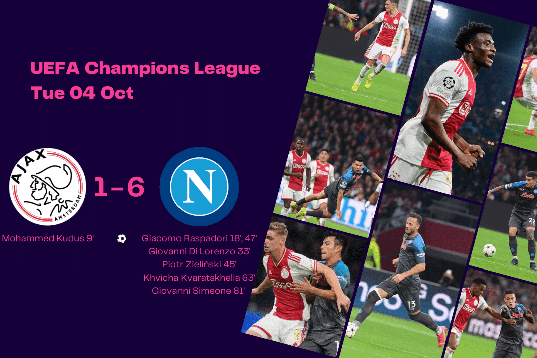 UEFA Champions League 2022/23: Ajax vs Napoli - data viz, stats and insights