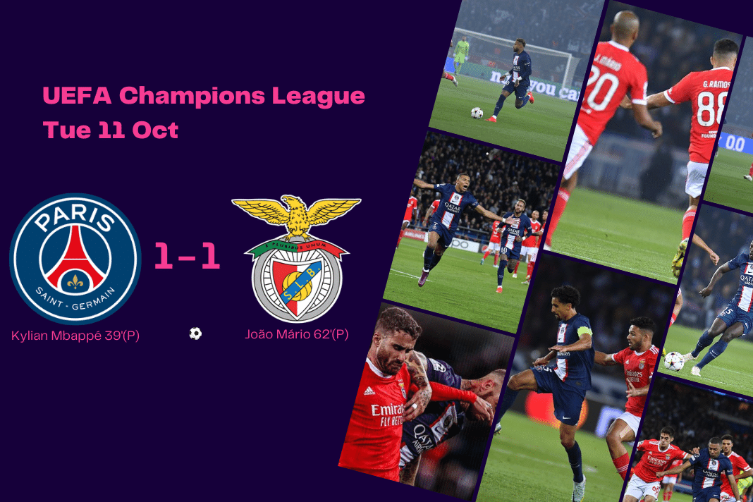 UEFA Champions League 2022/23: PSG vs Benfica - data viz, stats and insights