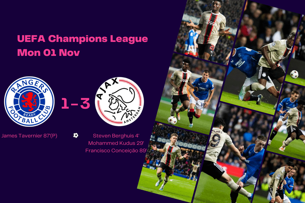 UEFA Champions League 2022/23: Rangers vs Ajax - data viz, stats and insights