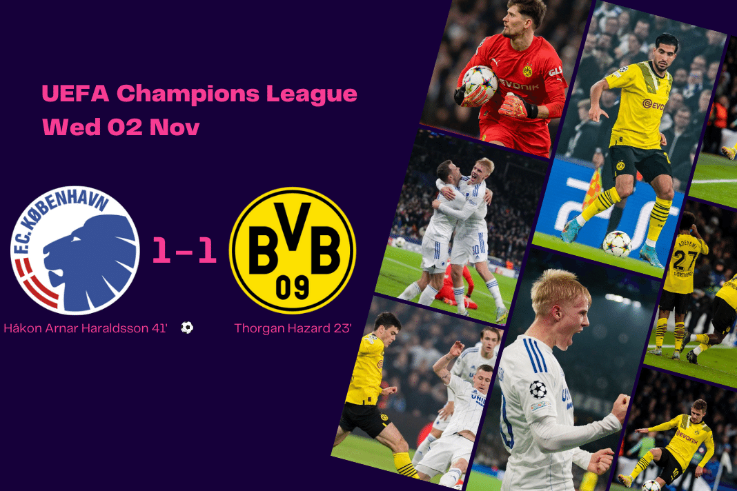 UEFA Champions League 2022/23: Copenhagen vs Dortmund - data viz, stats and insights