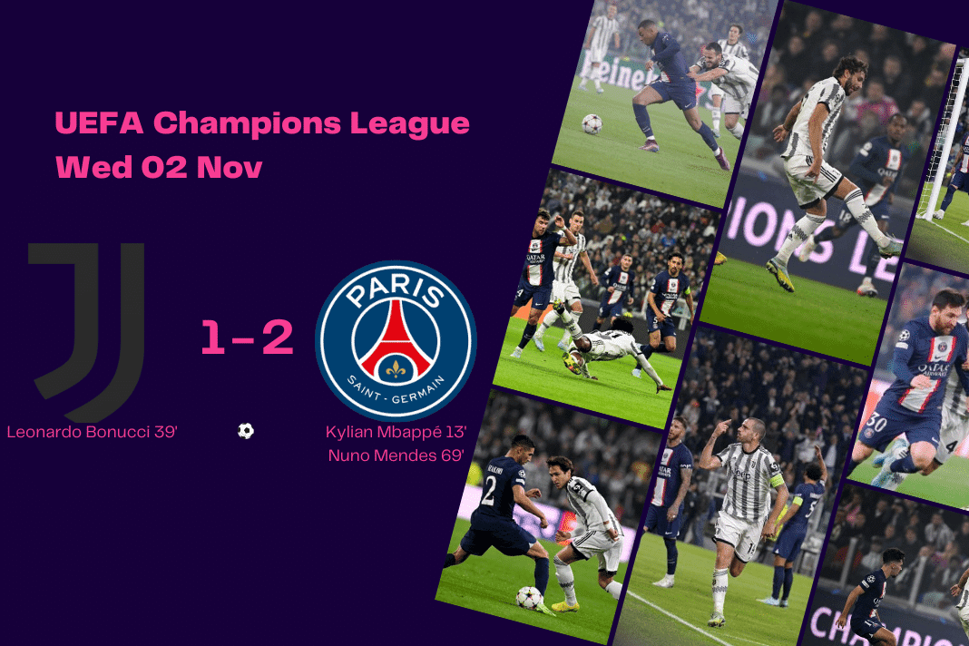 UEFA Champions League 2022/23: Juventus vs PSG - data viz, stats and insights