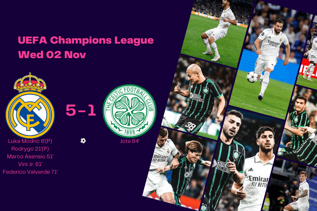 UEFA Champions League 2022/23: Real Madrid vs Celtic - data viz, stats and insights