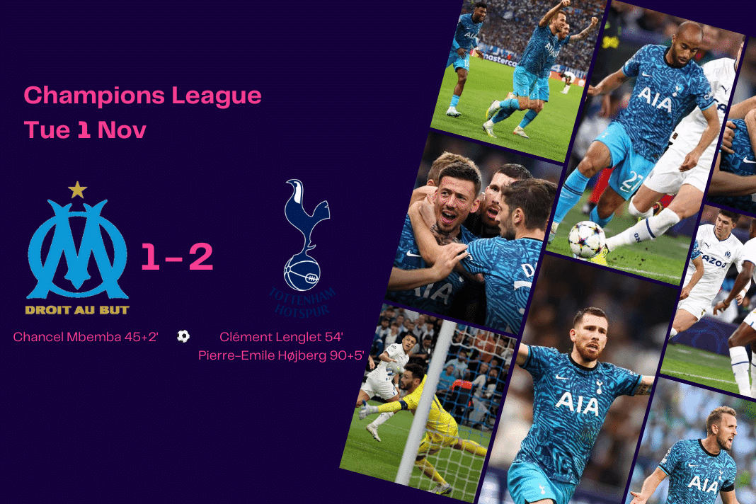 UEFA Champions League 2022/23: Marseille vs Tottenham - data viz, stats and insights