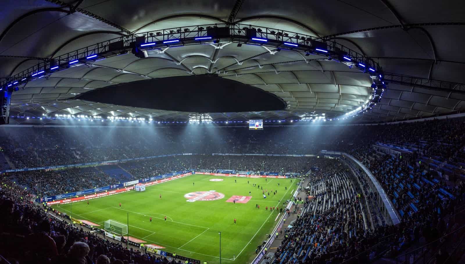 high angle photography of football stadium