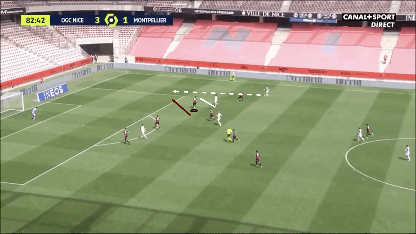 William Saliba at Nice 2020/21 scout report - tactical analysis - tactics