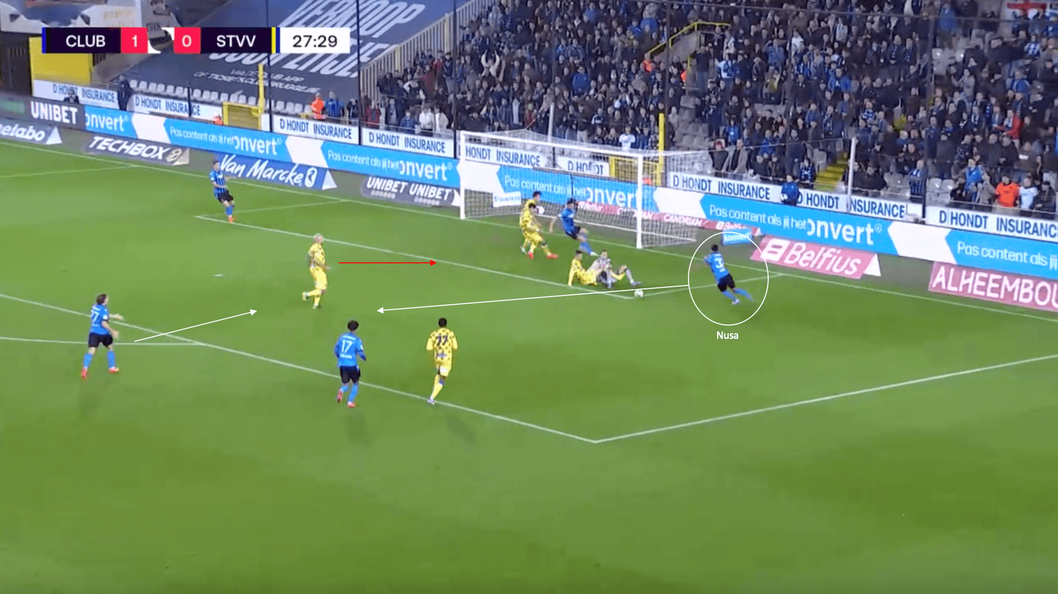 Antonio Nusa: Club Brugge scout report tactical analysis tactics