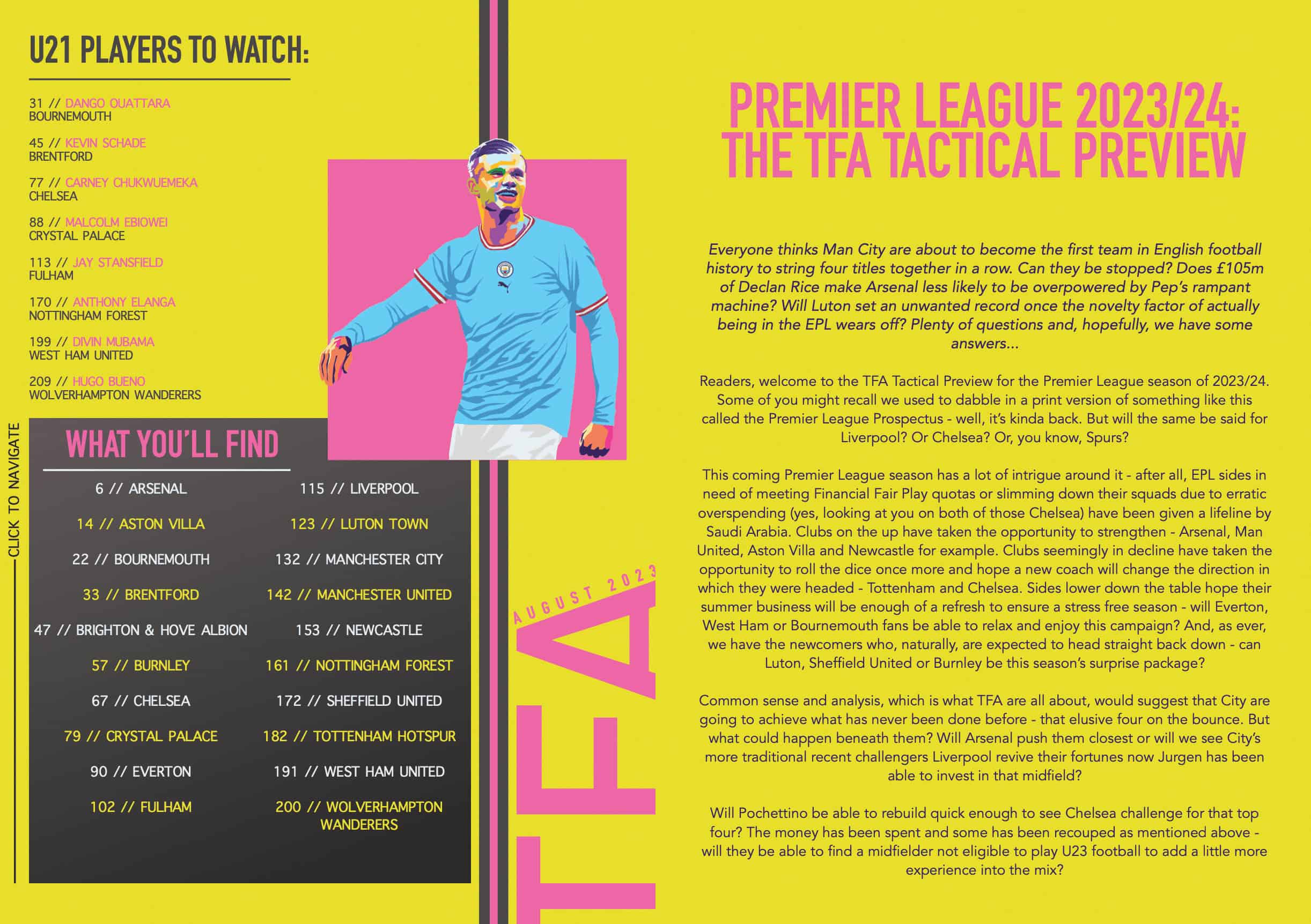 TFA Tactical Preview Premier League