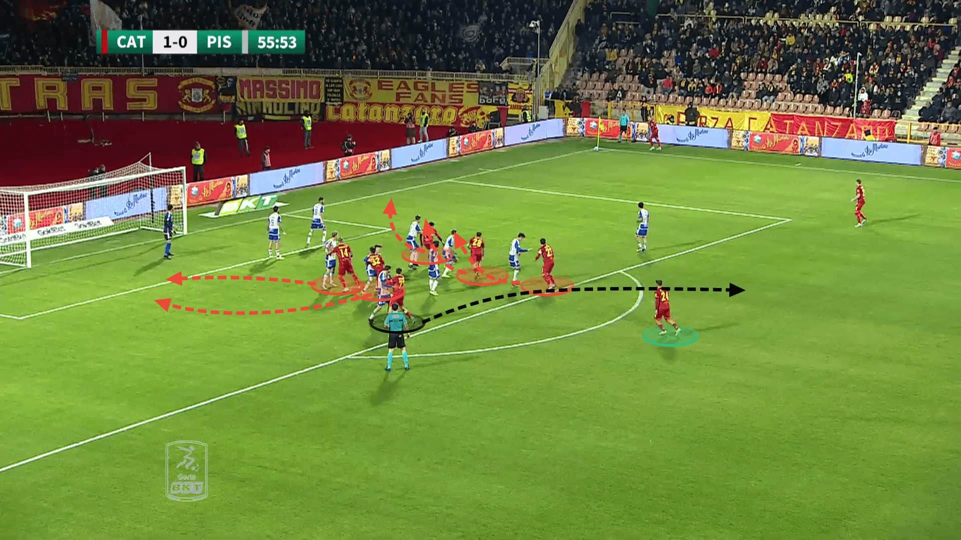 US Catanzaro 2023/24: How decoy runs can drag defensive units apart - set-piece analysis