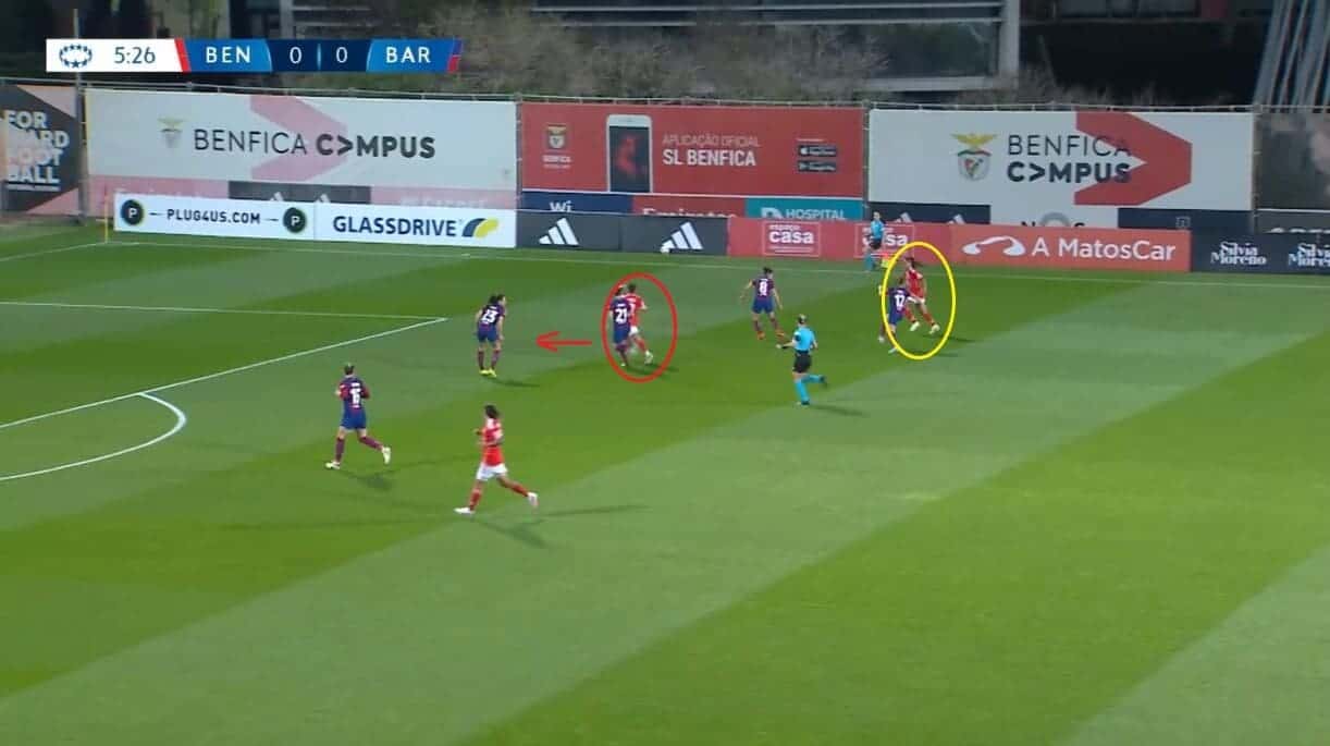 Marie-Yasmine Alidou at Benfica Feminino 2023/24 - scout report - tactical analysis tactics