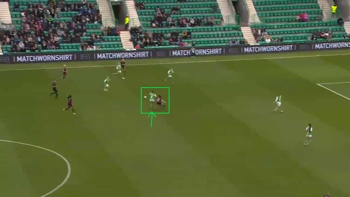 Michaela McAlonie at Hibernian Women 2023/24 - scout report - tactical analysis tactics