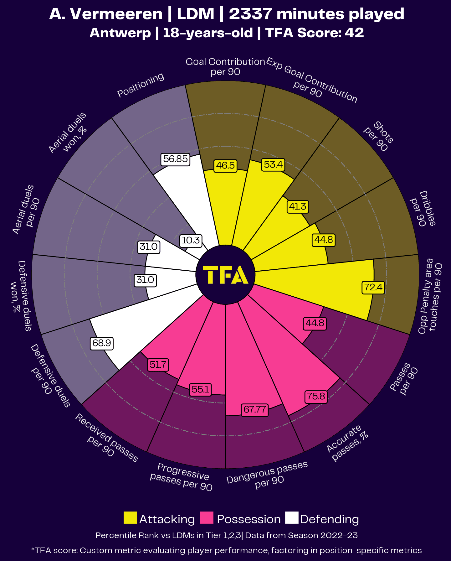 Vermeeren Player Radar Chart Profile